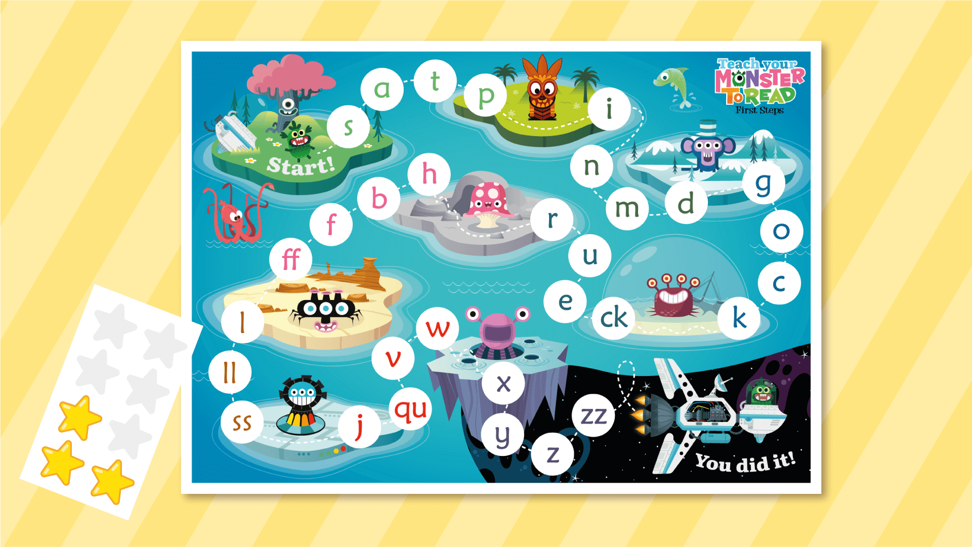 A chart to track progress in Teach Your Monster to Read