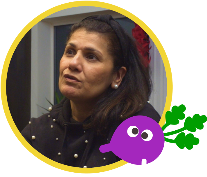 Babita is a mother who plays Adventurous Eating with her son Subhir