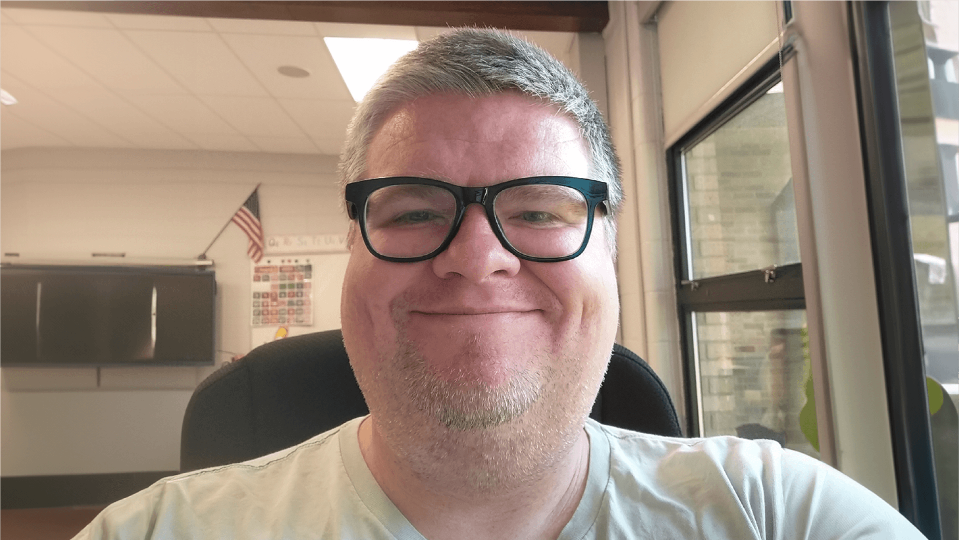 EAL teacher Adon Polatka in a classroom