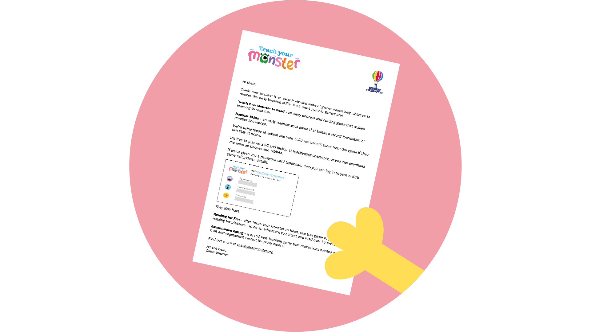 Printable parents' letter