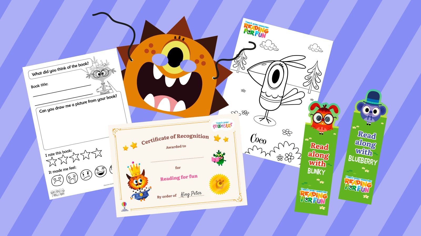 A selection of the Reading for Fun printables