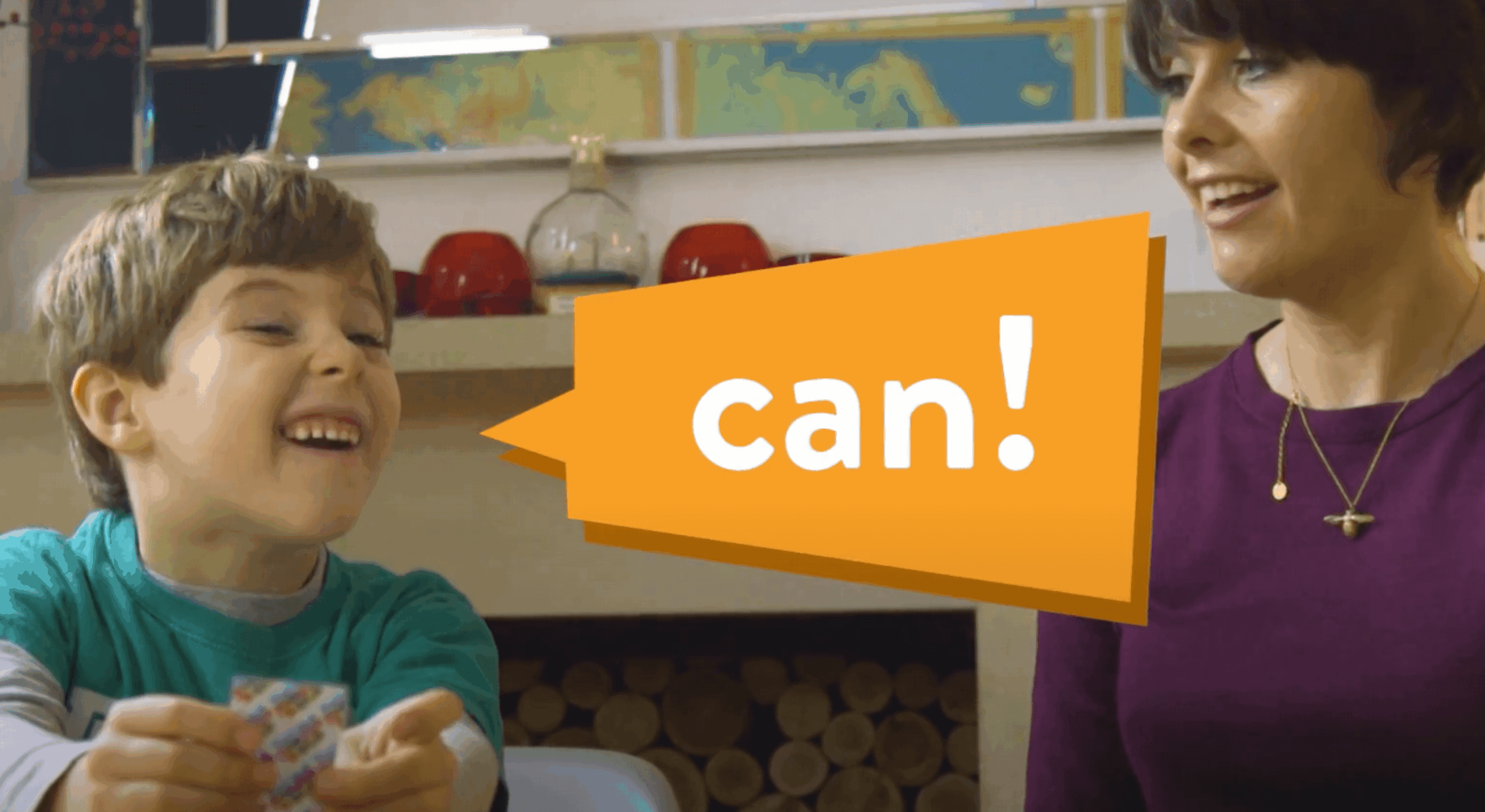 A child shouts 'can!'