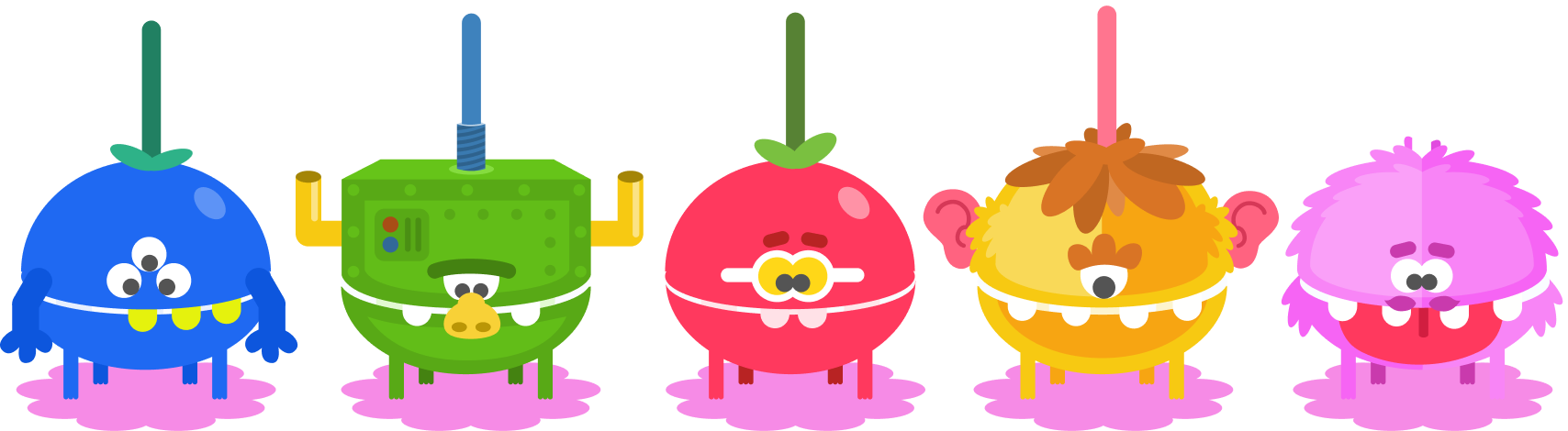 The five sensory mini game tables in the game Adventurous Eating