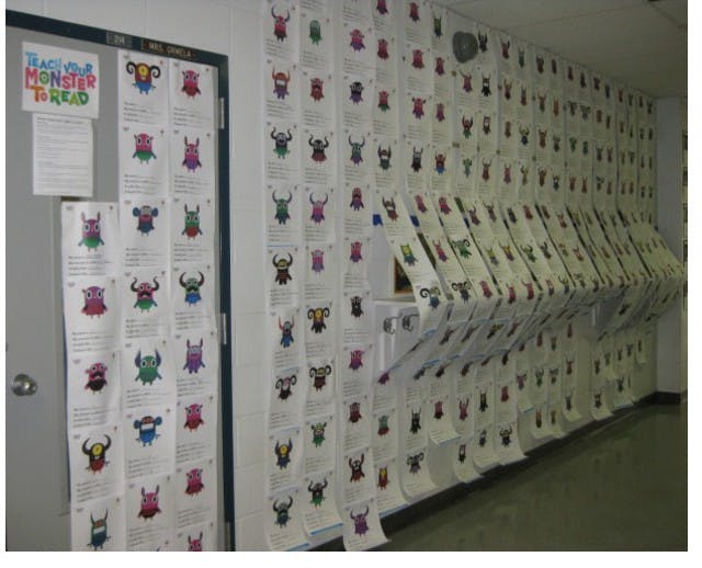 Monster certificates on a wall