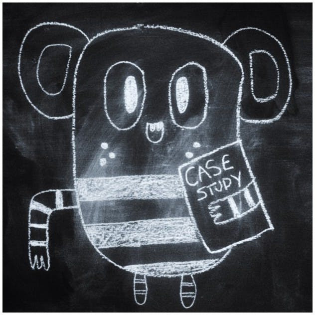 A drawn chalk monster