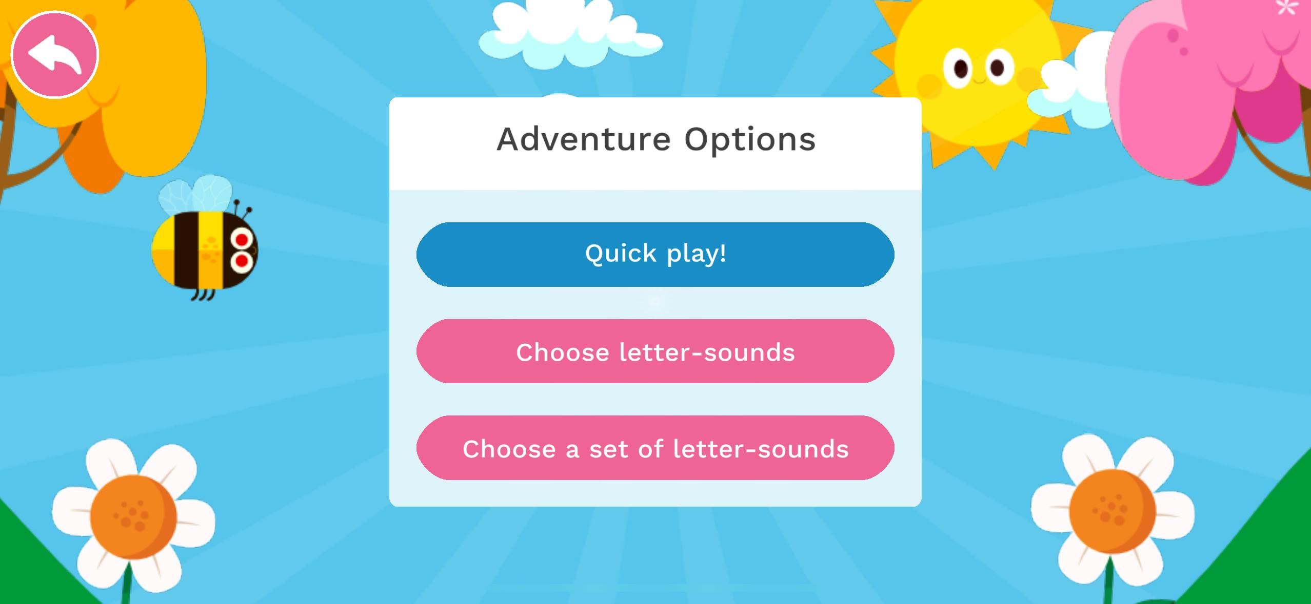 Screenshot of Practice Mode in the Teach Your Monster to Read app