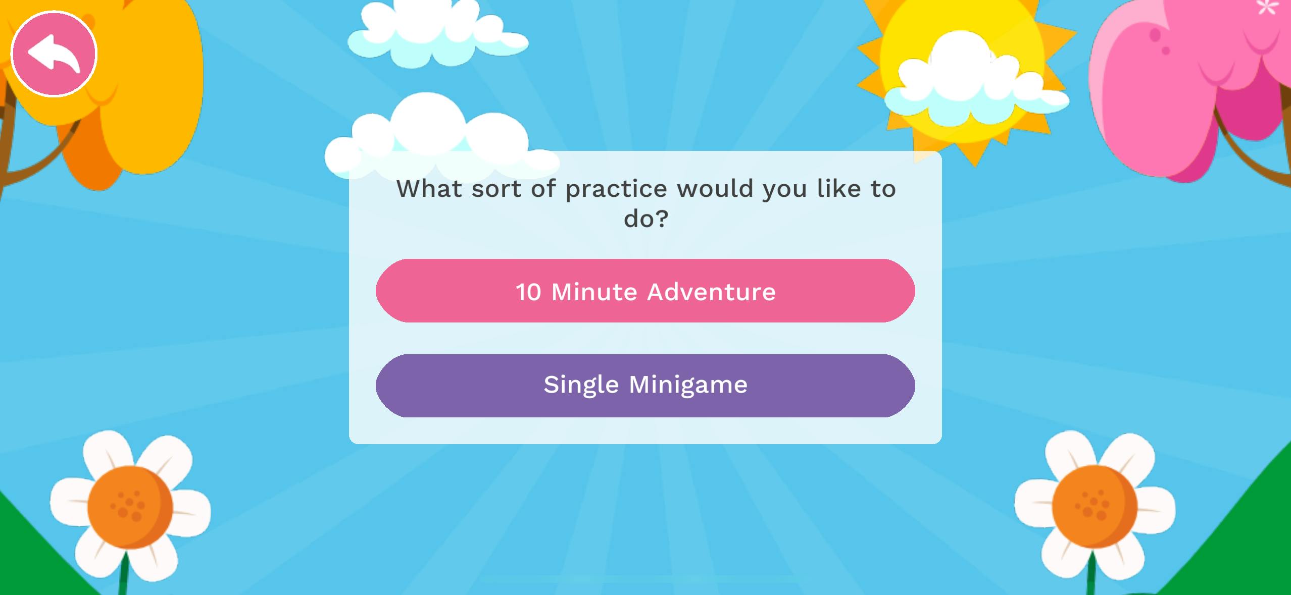 Screenshot of Practice Mode in the Teach Your Monster to Read app