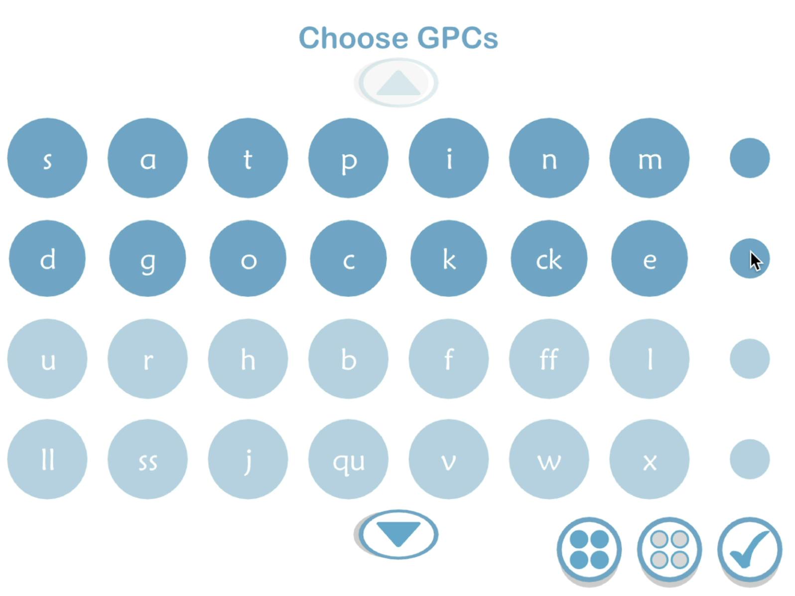 Screenshot from flashcards minigame