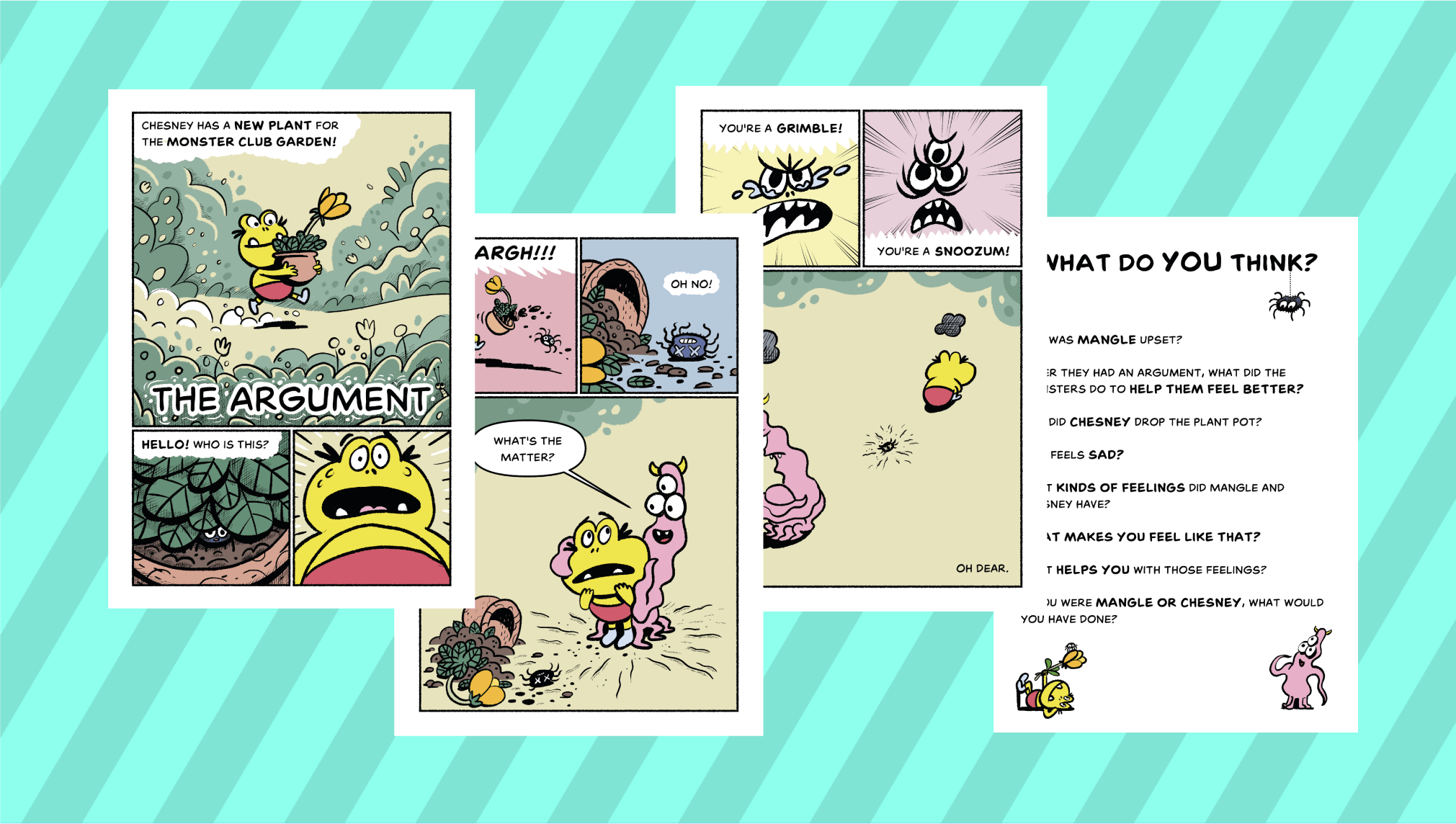 Colourful, Illustrated comic pages