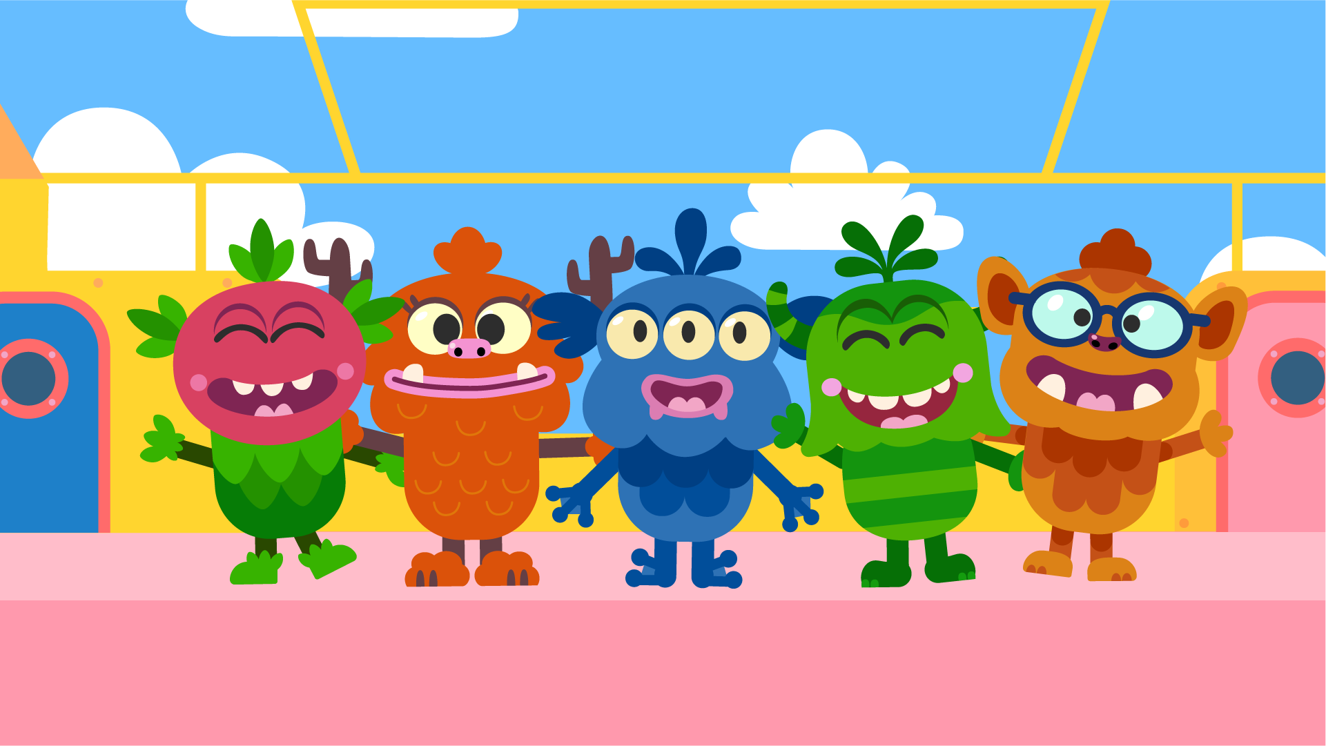 5 monsters in a line